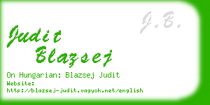 judit blazsej business card
